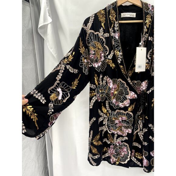 Mac Duggal M Beaded Wrap Mini Dress 93817 - Picture 7 of 11